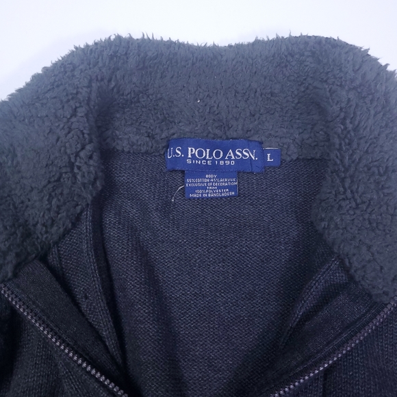 US Polo Association ZipUp Cardigan W/ Sherpa Collar - Picture 5 of 14